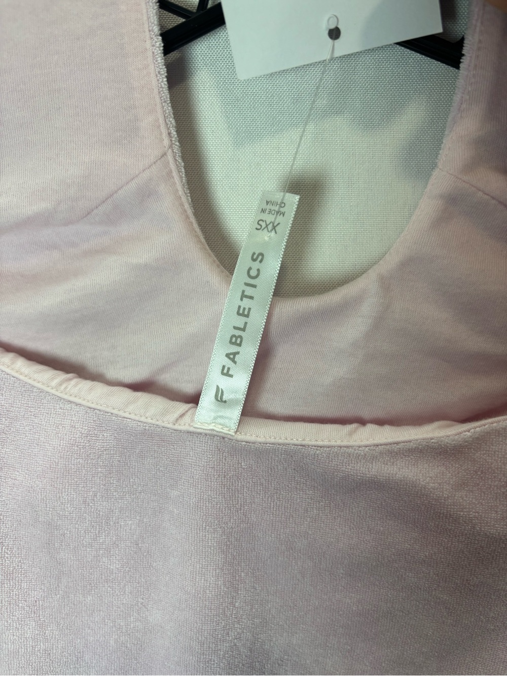 Fabletics Pink Terry Baby Doll Mini Dress XS Sleeveless Halter Button Solid - Picture 10 of 16